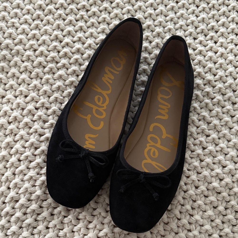 Sam Edelman Black Flats with Bow Detail